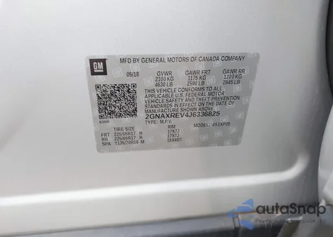 2018 Chevrolet Equinox Ls from USA, damaged, VIN 2GNAXREV4J6336825